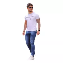 Calça Jeans Masculina Super Skinny Alta Qualidade Elastano