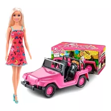 Auto Jeep Con Muñeca Barbie Original Y Stickers Mattel