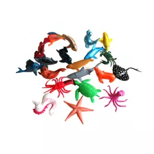 20 Animais Marinhos Miniatura Animal Brinquedo Infantil