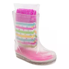 Bota Galocha Infantil Feminina Luelua Com Meia 41102 Pink