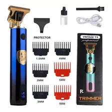 Maquina Cortadora De Pelo Barbera Multicolor Pantalla Led Azul Oscuro