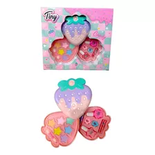 Maquillaje Infantil Tiny Frutilla X 2 Divisiones En Caja