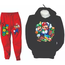 Conjuntos Sudadera Mario Bross Jogger+hoodie Niños Adultos I