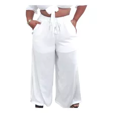 Calça Pantalona Fenda Laço Plus Size +++ Moda Premium Dade