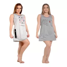 Kit 02 Camisolas Femininas De Verão Camiseta Malha Vestido