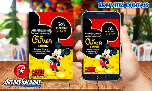 Convite Digital Mickey - Mod1