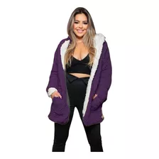 Sobretudo Casaco Teddy Pelinho Dupla Face Feminino Inverno