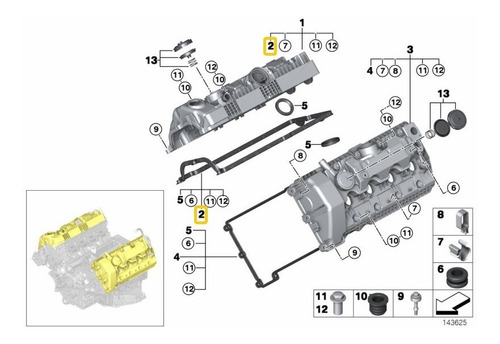 Junta Empaque Tapa Punterias Derecho Bmw X5 4.4i 4.8i 745i Foto 4