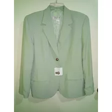 Saco Dama Talla M For You Verde Pistache Dos Botones Frente