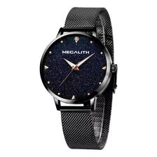 Megalith Relojes Para Mujer De Acero Inoxidable Negro Imper.