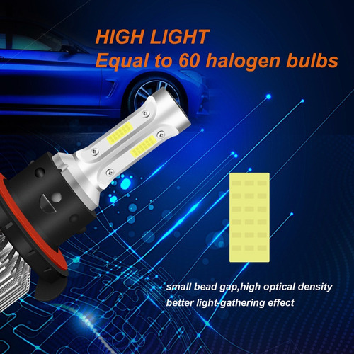 9008 H13 Kit De Faros Led 8000k 100w 8000lm For Ford Foto 4