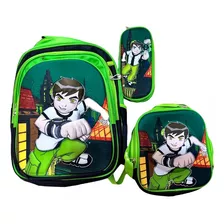 Mochila Ben 10 Combo 3 Pzas Incluye Lapicero Y Lonchera 