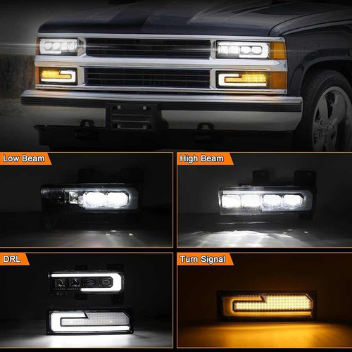 Luces Full Led Calidad 500% Ms Brillantes Par Gmc 88-98 Foto 3