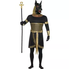 Smiffys Anubis The Jackal Para Hombre, Negro Y Dorado, M - T