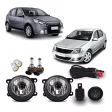 Kit Farol Milha Logan 2014 Sandero 2011 2012 2013 +4 Brindes