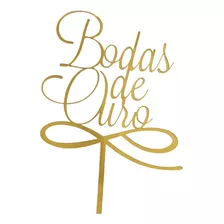 Topo De Bolo Bodas De Ouro Acrilico