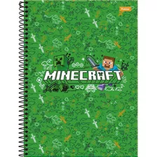 Caderno Minecraft Steve Alex 96 Fls. 1x1 Espiral Foroni