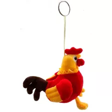 Galo De Pelúcia Vermelho Chaveiro 14 Cm Lavável Antialérgico