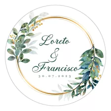 Etiquetas Adhesivas Personalizadas Flores Boda Matrimonio