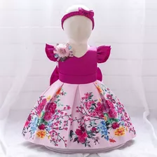 Vestido De Niña De Fiesta Mini-mi Modelo Lara Rosa Viejo