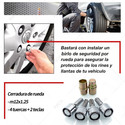 Birlos De Seguridad M14x1.5 P/neumticos Vw Bmw Benz Audi  Foto 3