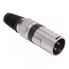 Conector Plug Xlr Macho 3 Encaixe Microfone Dmx Niquelado