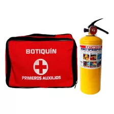 Botiquin Vehicular 18 Productos + Extintor 5 Lb Abc 