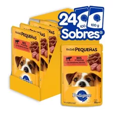 Pedigree Sobres Razas Pequeñas Sabor Res Filetes 24 Piezas