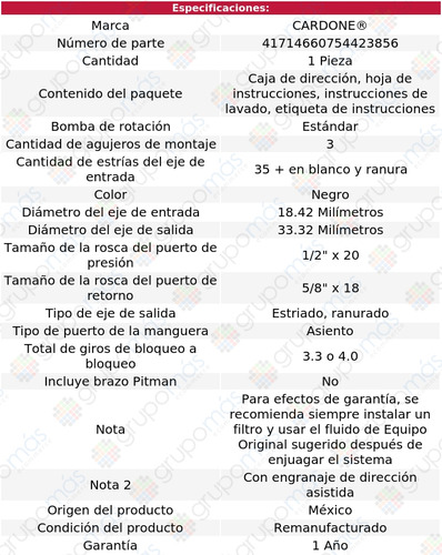 1 Caja Direccin Hidrulica Lincoln Mark V 77 Al 79 Reman Foto 4