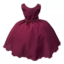 Vestido Infantil Festa Cor Marsala Aniversário Rodado