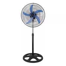 Ventilador De Pie Hydra Hy-sf18 Turbo Negro Con 5 Palas Color Azul De Metal, 18 De Diámetro 220 v