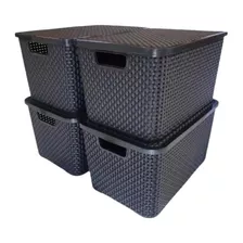 Kit 4 Caixa Rattan Organizador Cesto-15 Litros Mega Promoção