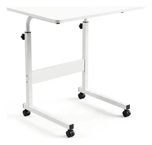 Mesa Notebook Altura Regulável Rodinhas Branca 60 X 40cm Mdf