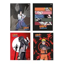 4 Cadernos Brochurão 96 Fls + Desenho + Cad Pequeno Naruto 