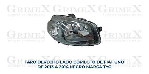 Faro Fiat Uno 2013-13-2014-14 Negro Tyc Ore Foto 10