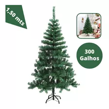 Arvore De Natal Pinheiro Decorada Completa1,50m 300 Galhos Cor Verde