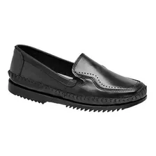 Sapatilha Tradicional Mocassim Preto Masculino 100% Couro