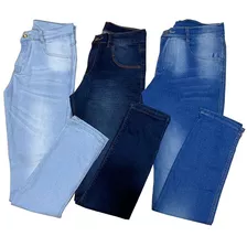 Kit 3 Atacado Calça Jeans Masculina Skinny Com Elastano