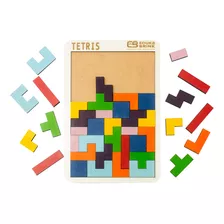 Quebra Cabeça Educativo Tetris Em Madeira - 40 Peças