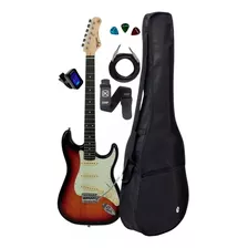 Guitarra Tagima Strato Sunburst Tg-500 + Kit Capa Cabo Full