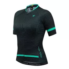 Blusa De Ciclismo Feminina Free Force Sport Chic Preta/azul