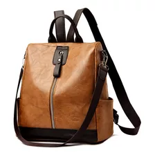 Bolso Mujer Mochila Piel Impermeable Y Antirrobo D