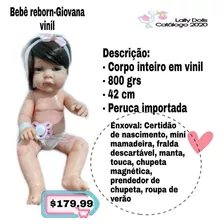 Bebe Reborn Giovana Vinil Ppde Dar Banho 