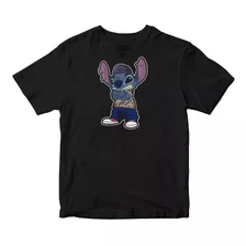 Camiseta Infantil Stitch Gangster Fofo Desenho Kid Masculino
