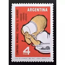 Argentina, Sello Gj 1250 Campaña Hambre 1963 Mint L13574