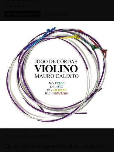 Cordas De Violino Mauro Calixto Original