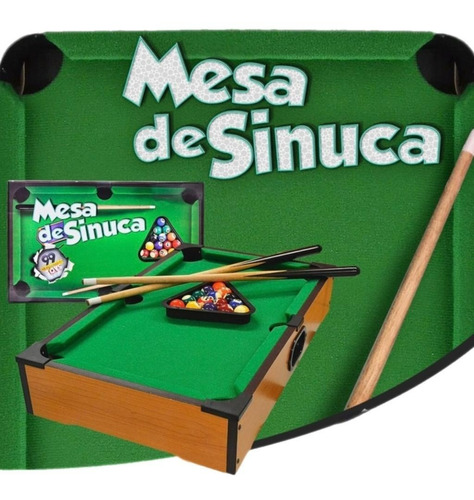 Mesa De Sinuca Bilhar Com Tacos Madeira Infantil - Brinquedo
