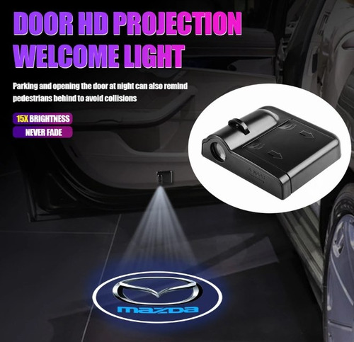 2 Led Proyector Logo Puerta Carro Vehiculo Auto Marcas Foto 10