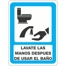 Lavate Las Manos Después D Usar El Baño 2pza Estireno 20x25