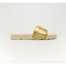  Sandália Slide Fila Drifter Basic Golden/raw White 40 Br Para Adulto - Feminino